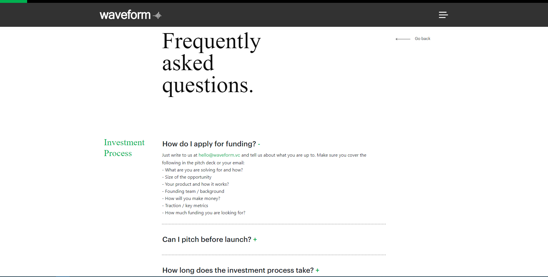 waveform FAQ screenshot