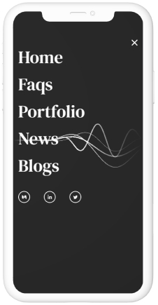 waveform website mobile design for menu